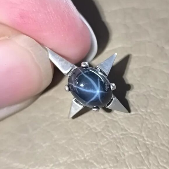 Natural Star Sapphire In Sterling Silver "Northern Star" Pendant. 2.34ct. - Picture 5 of 10